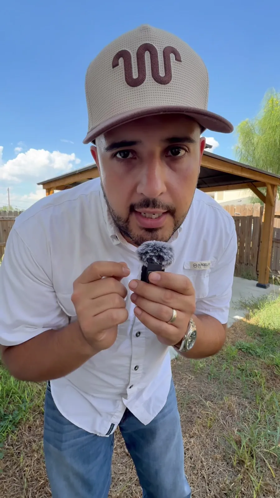 Cesar Gutierrez with his mic